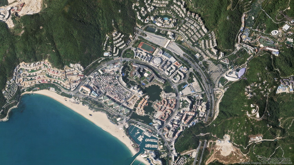 SkySat-1が2014年1月15日に撮影した、中国・広東省大梅沙ビーチの衛星写真