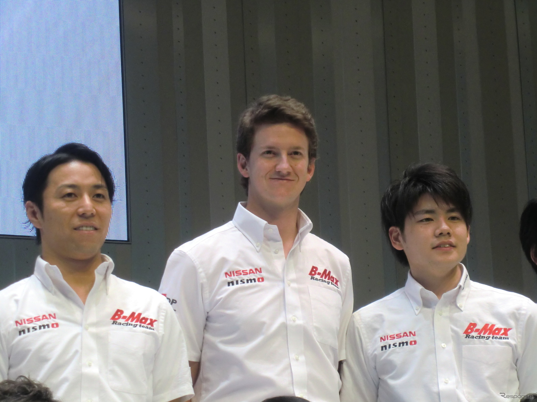 2014年はGT300にシリーズ参戦するオルドネス（中央）。左は僚友の星野一樹、右は高星明誠。