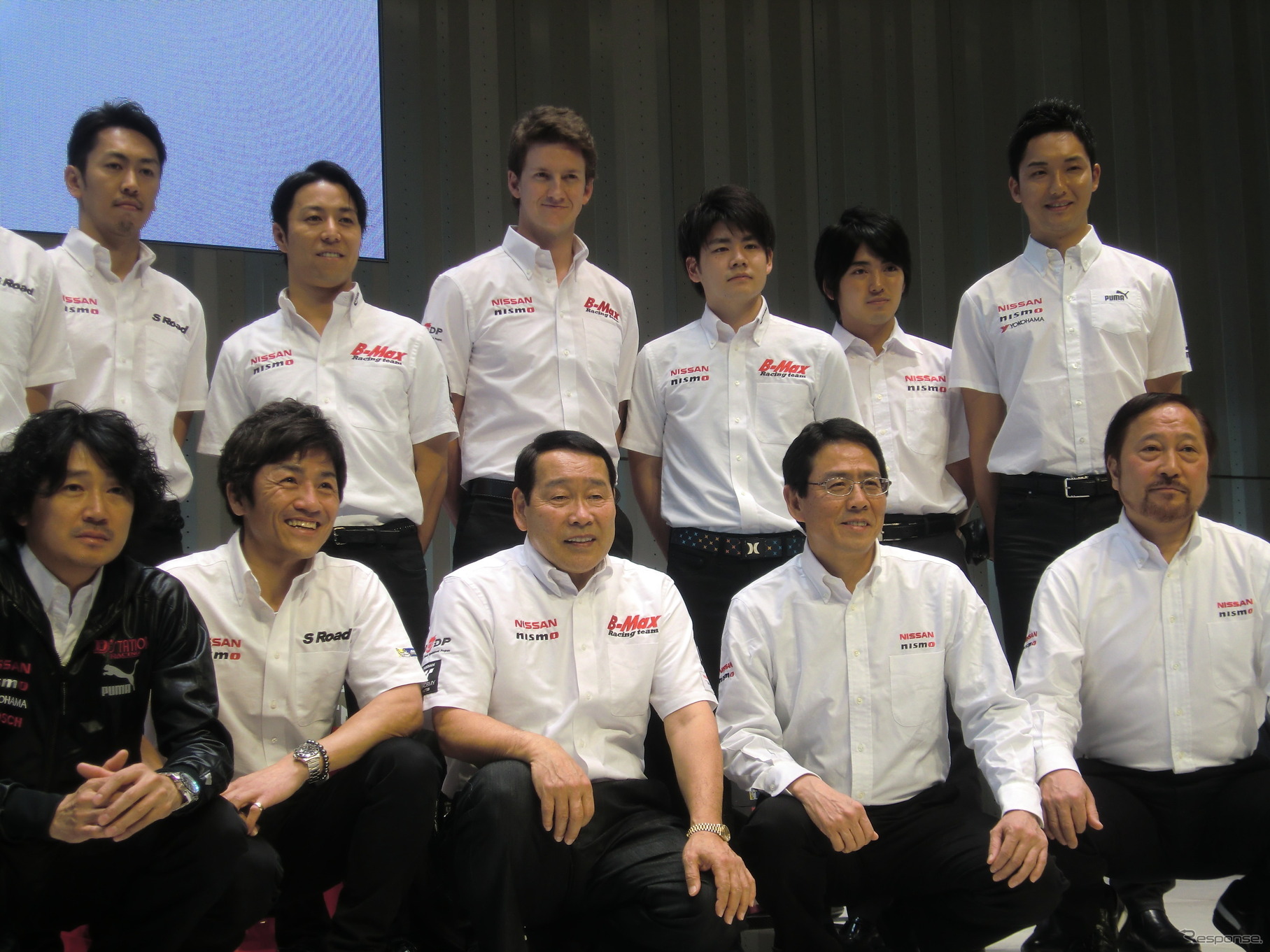 今季の日産ドライバーと監督、NISMO首脳たち。