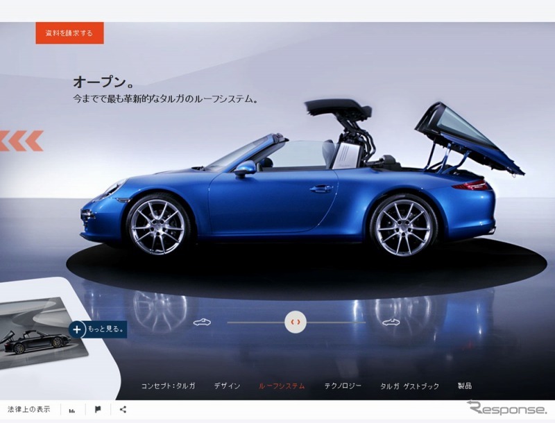 ポルシェジャパンのウェブサイト