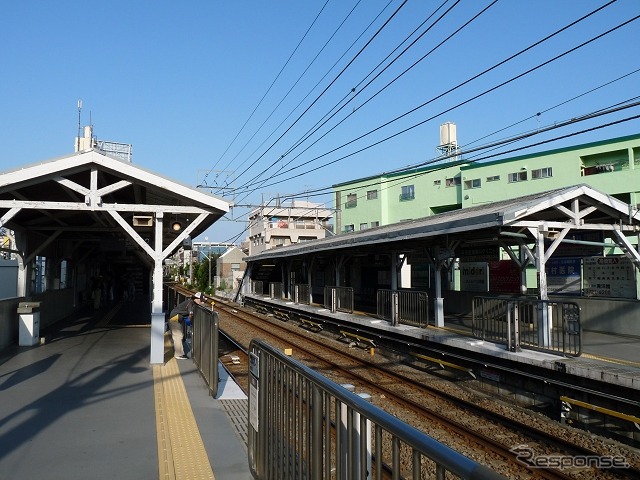 東急池上線の洗足池駅。中央新幹線は同駅付近を大深度地下で通る。