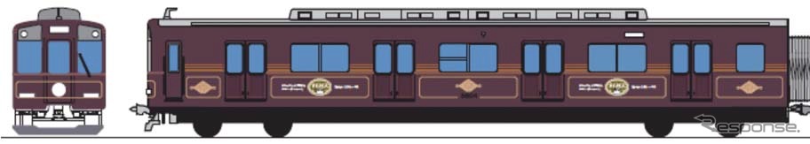 4月29日から運行を開始する5800系「ヒストリートレイン」のイメージ。近鉄奈良線の開業時に使われていたデボ1形を模した塗装を施す。