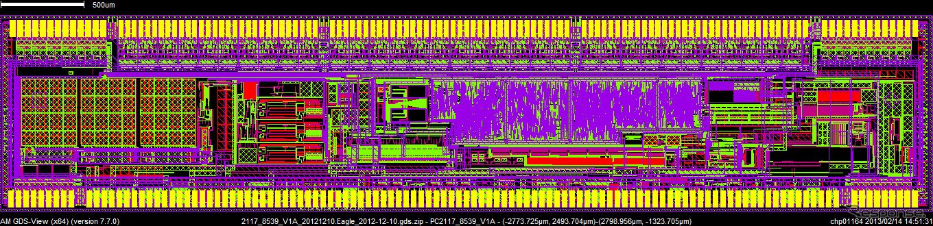 chip-on-glass型のLCDドライバー