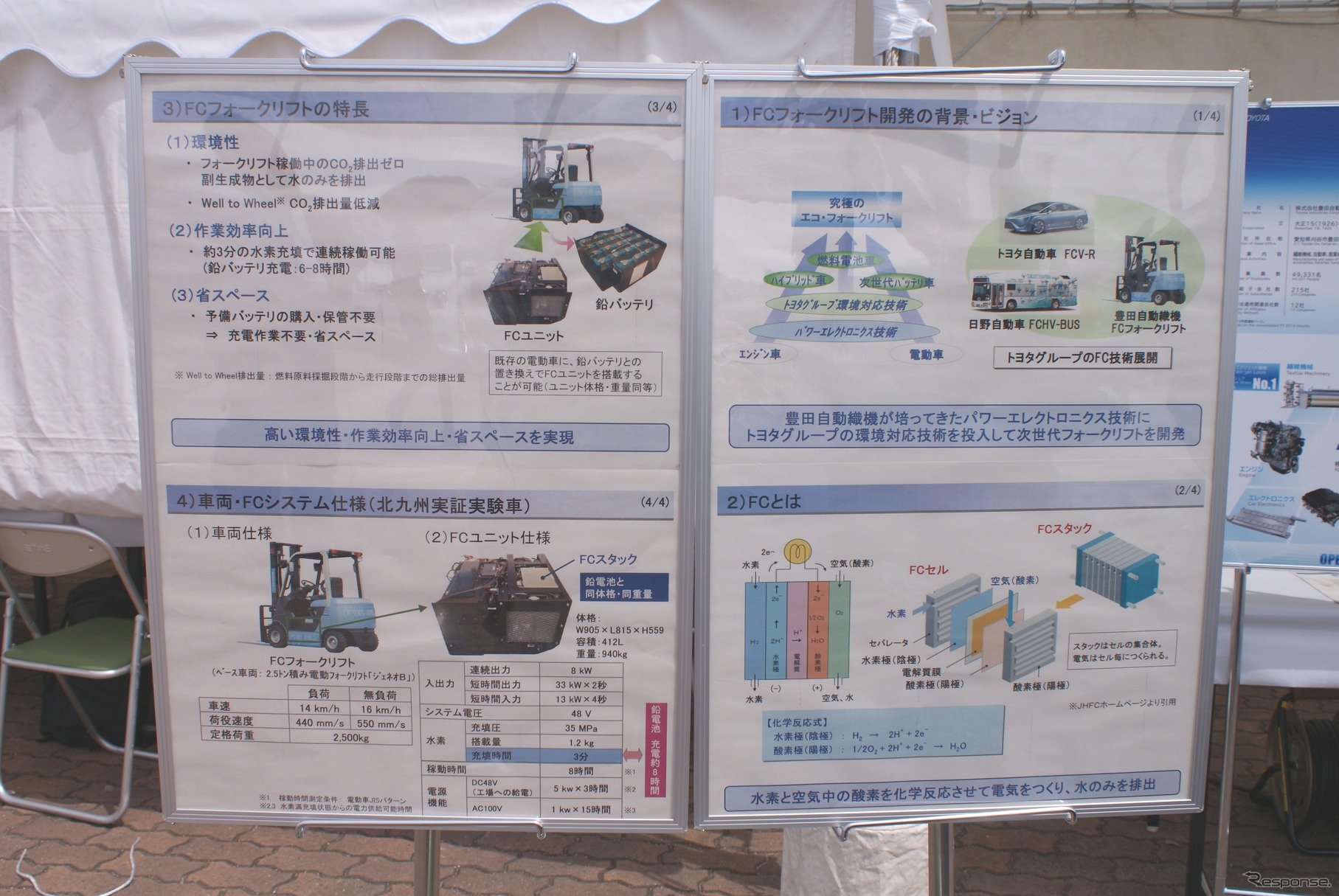 トヨタ自動織機の燃料電池フォークリフト