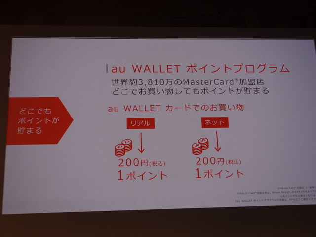 「au WALLET」のポイントプログラム