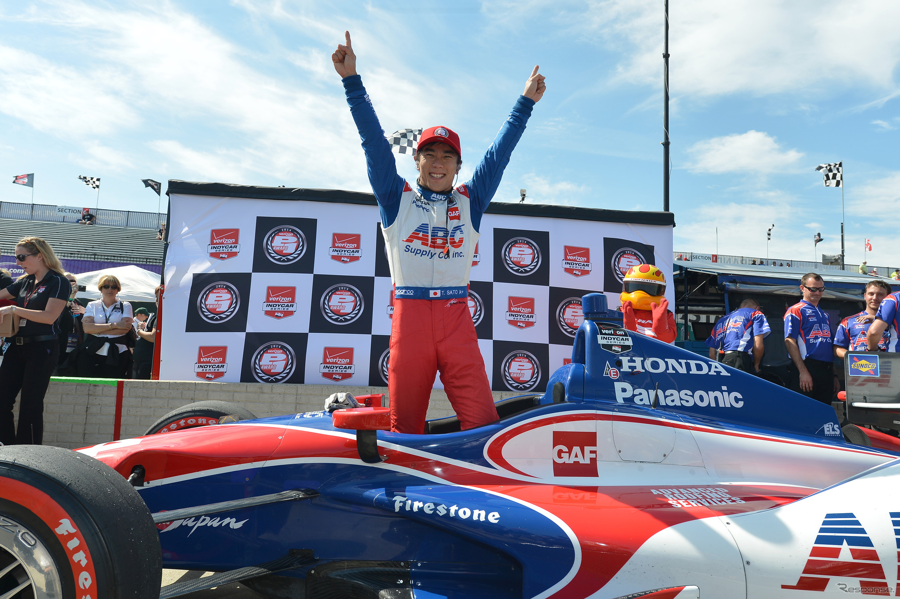 琢磨は今季2度目のポール獲得。写真：INDYCAR