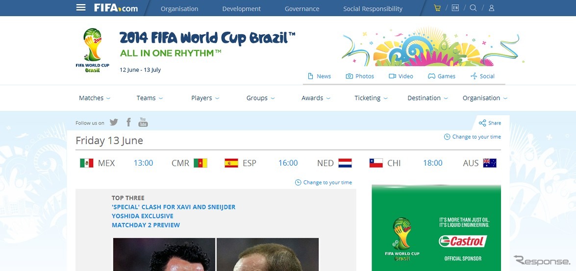 国際サッカー連盟公式ウェブサイト