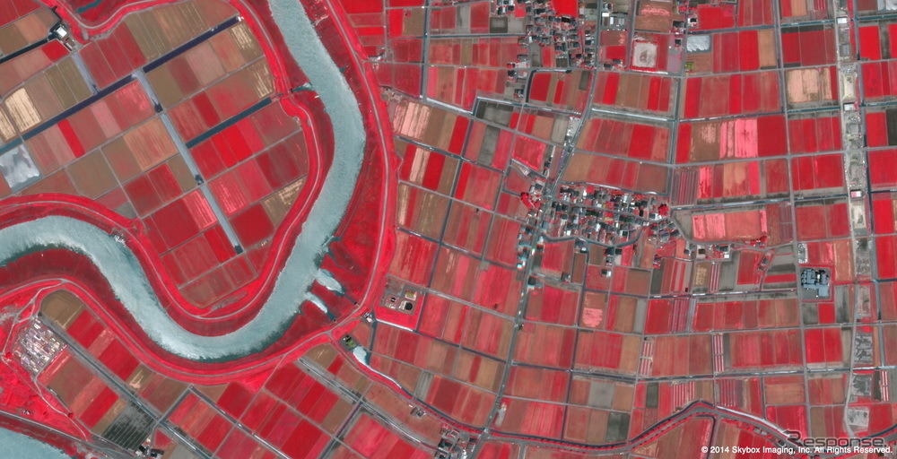 2014年5月15日に撮影された、日本、佐賀県の赤外線画像。