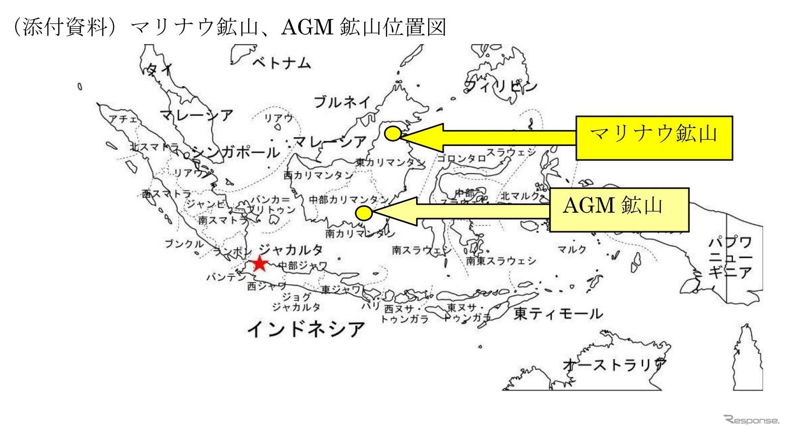 マリナウ鉱山、AGM 鉱山位置図