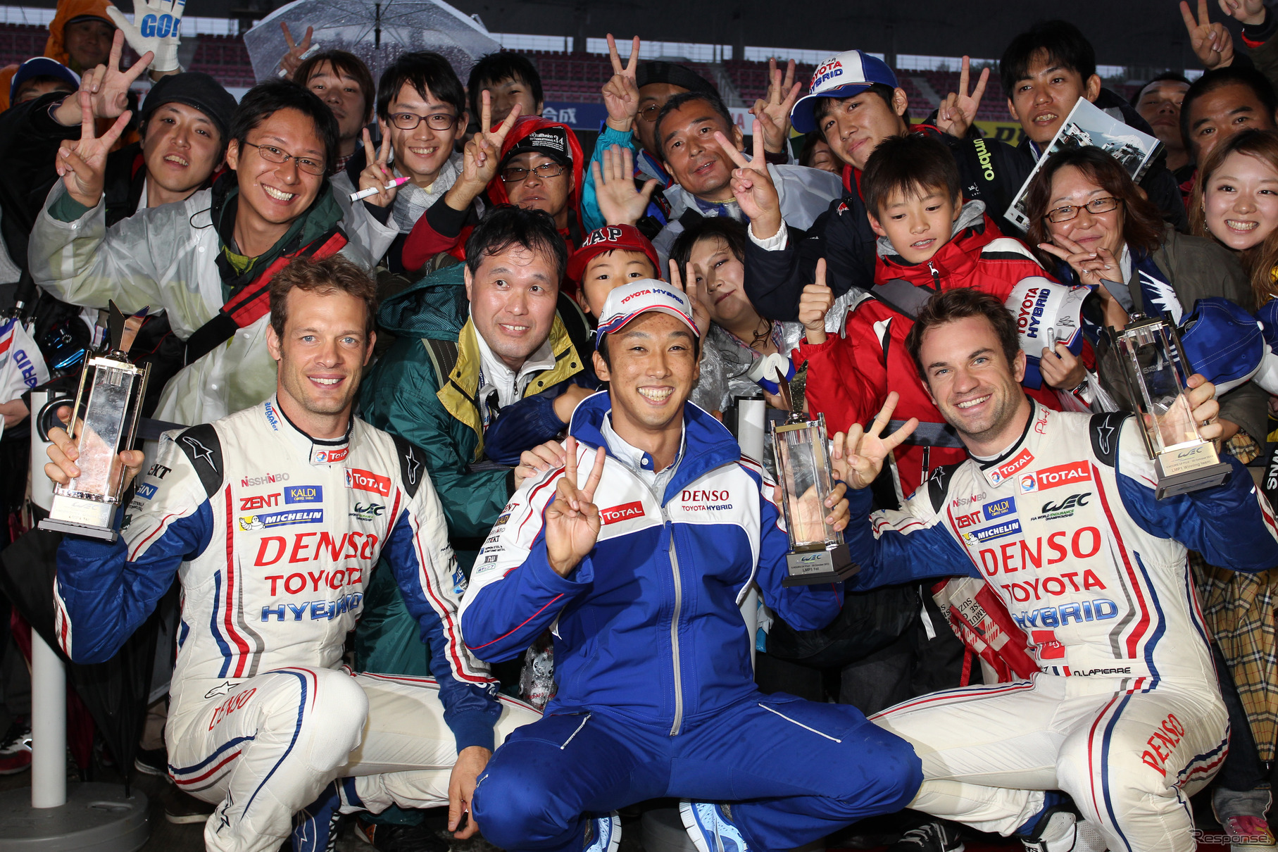 2013年のWEC富士戦、荒天も味方につけて勝ったトヨタ中嶋一貴組。写真：TOYOTA