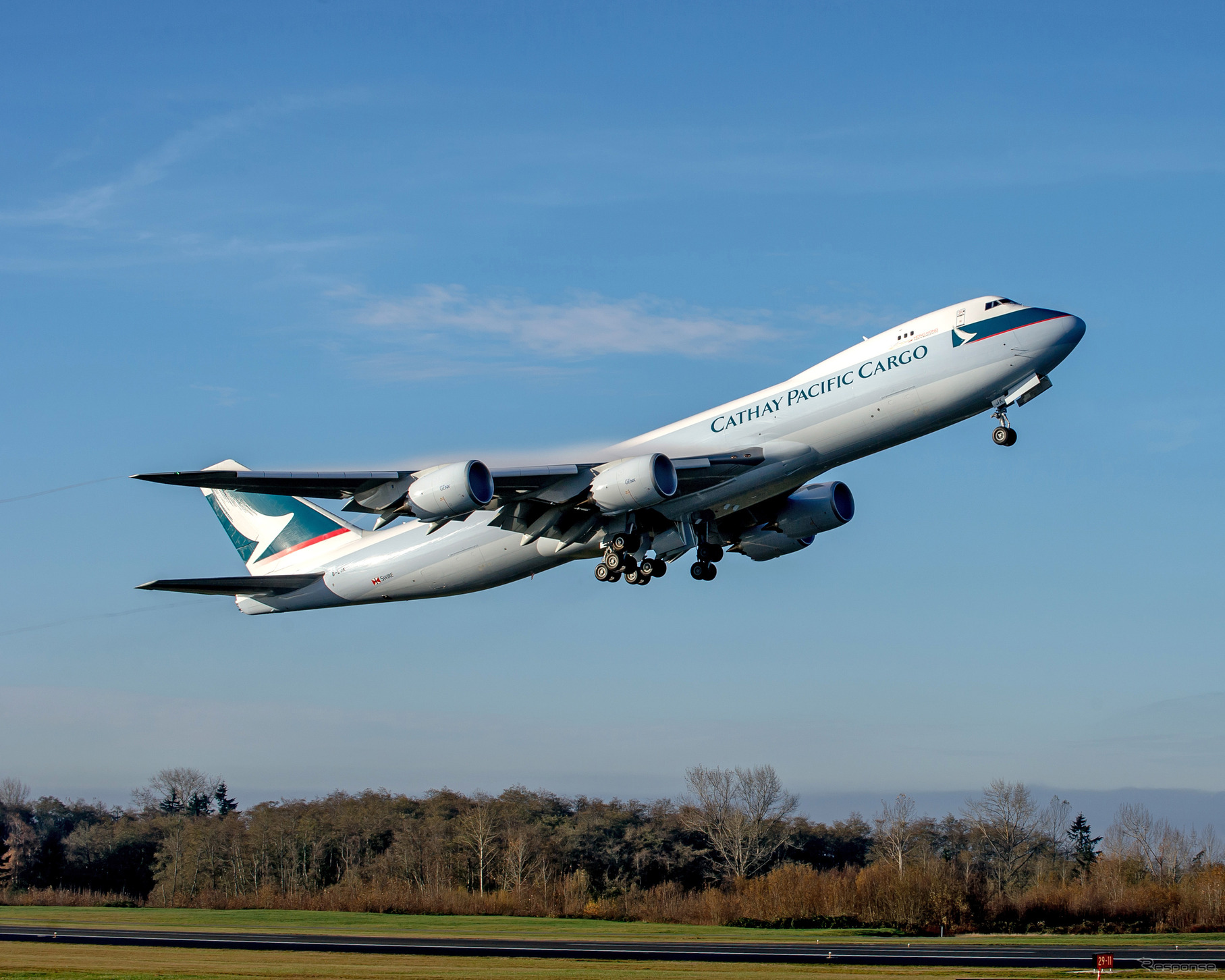 キャセイパシフィック航空の747-8貨物輸送機