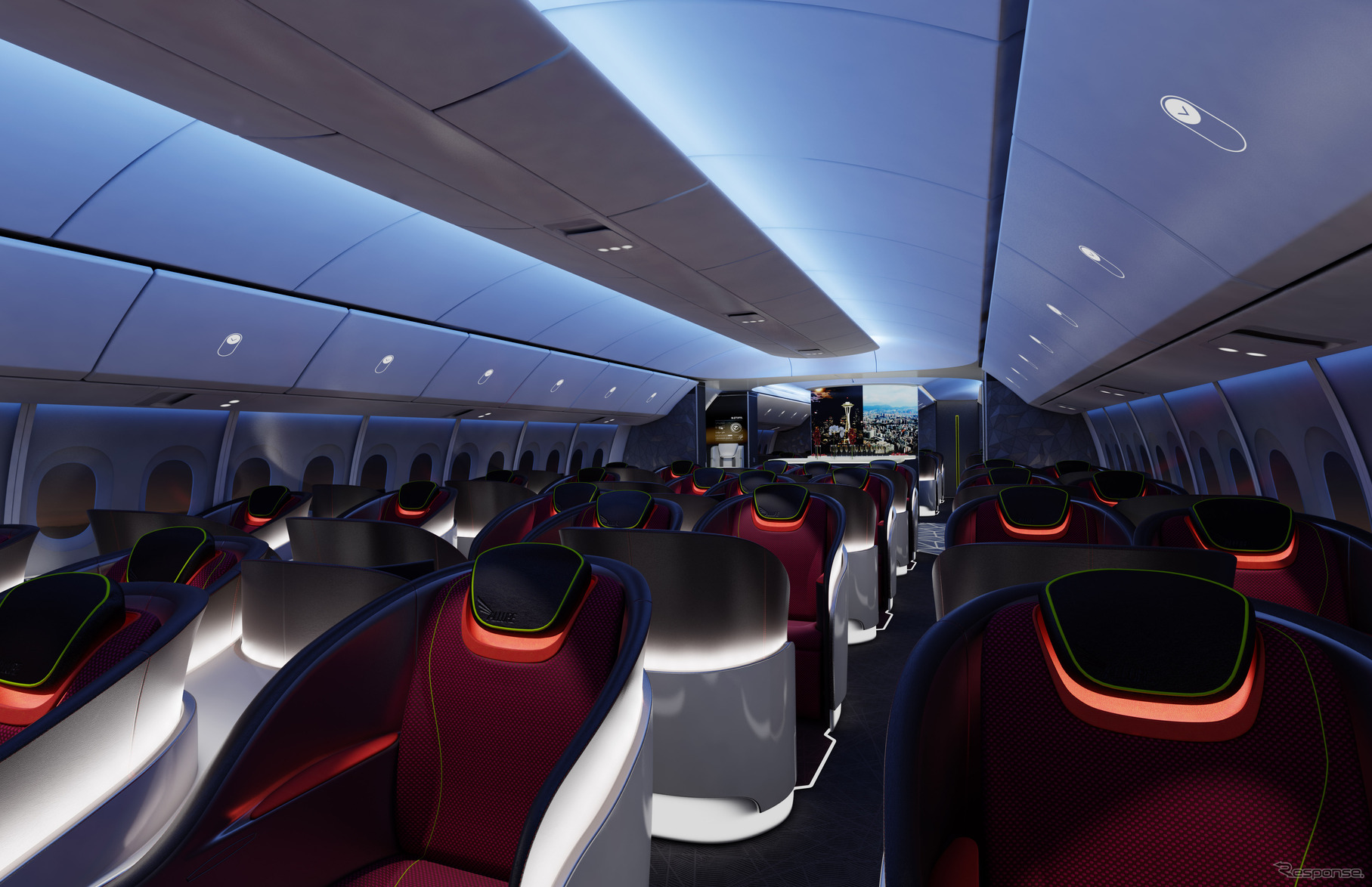 ボーイング、777Xの機内インテリアを公表
