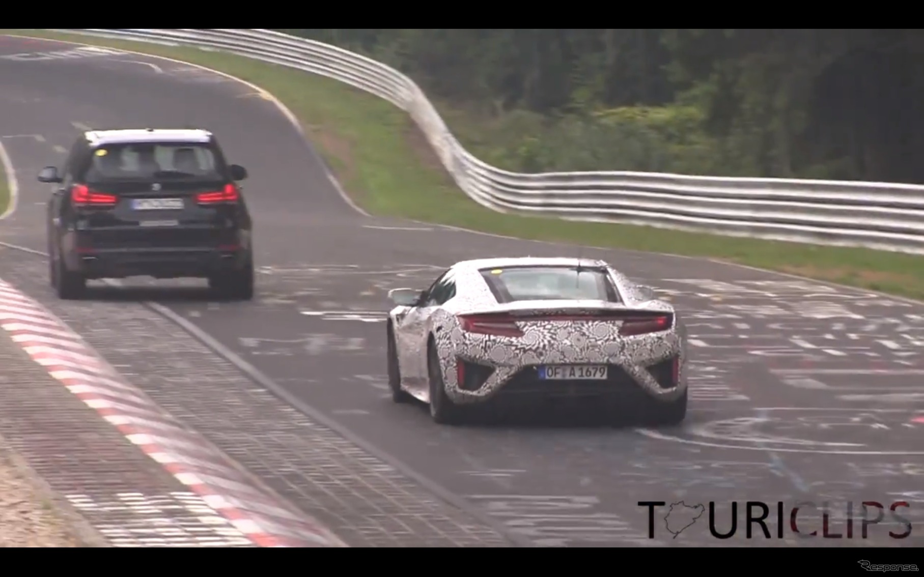 ホンダ 次期 NSXのニュルブルクリンクでのテスト風景（Youtubeより）