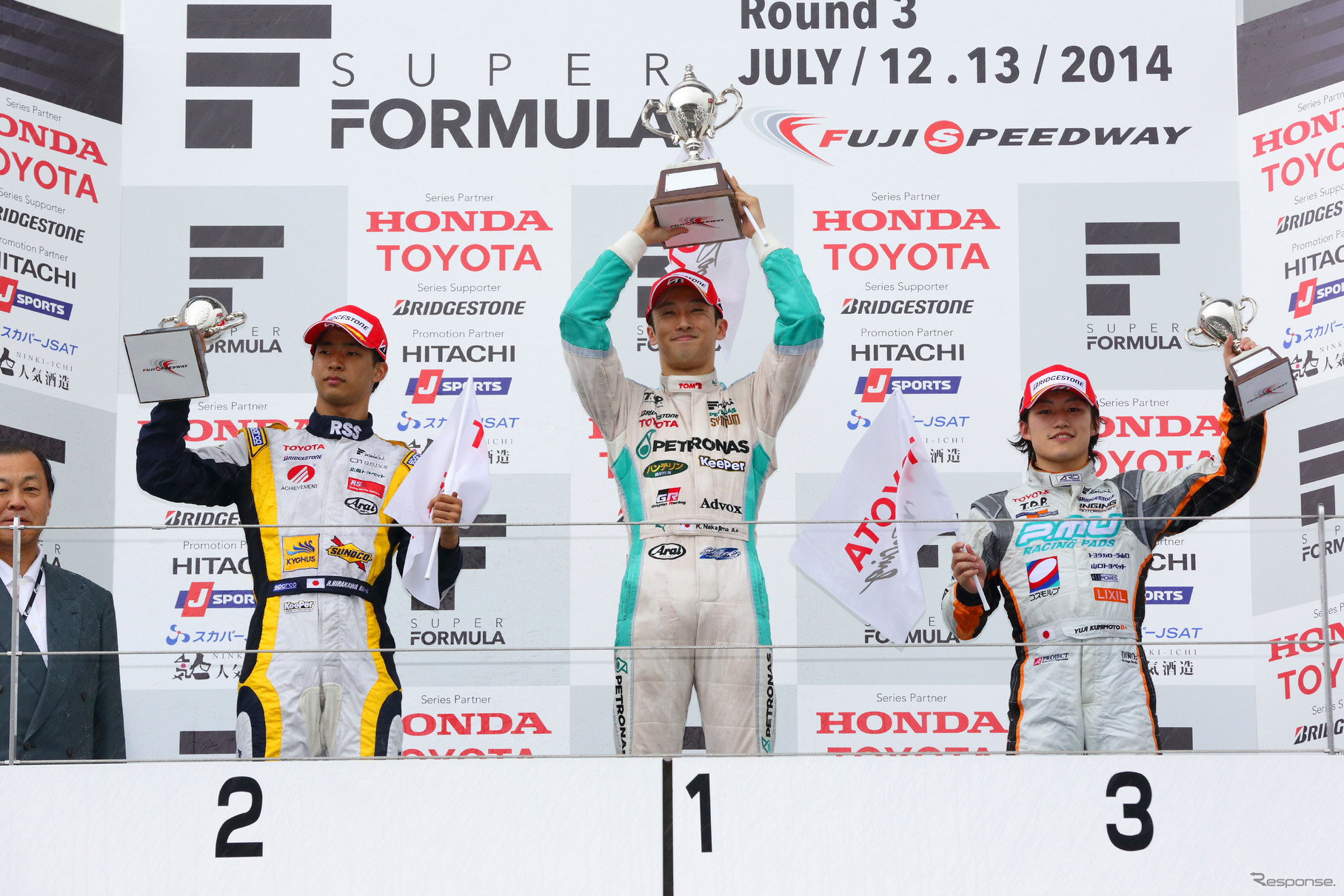 今季スーパーフォーミュラ第3戦の表彰式（富士）。写真：TOYOTA