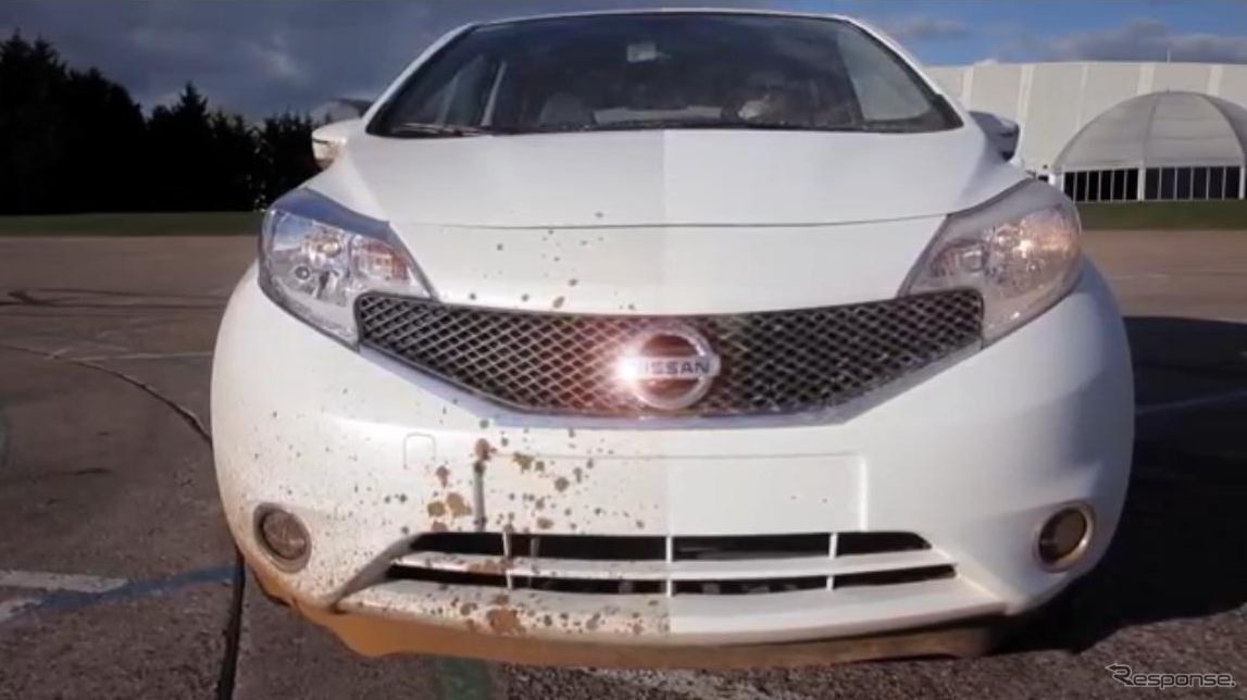 日産ノートのセルフクリーニングカーのプロトタイプ車