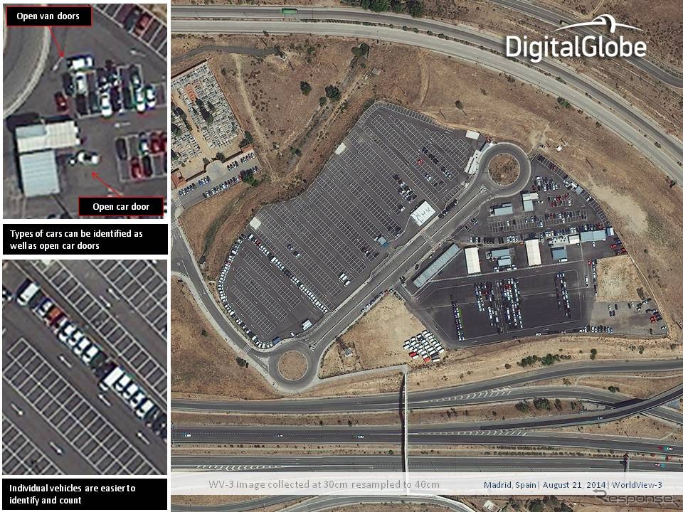 2014年8月19日 スペイン・マドリッド上空で撮影されたハイレゾ光学地球観測衛星WorldView-3の初画像