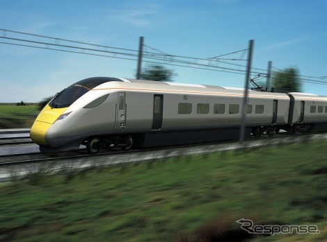 英国高速鉄道向け車両のクラス800シリーズのイメージ。合計866両を日立が製造する。