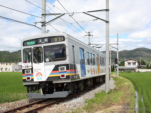 東急1000系は既に上田電鉄や伊賀鉄道に譲渡されている。写真は上田電鉄の譲渡車。
