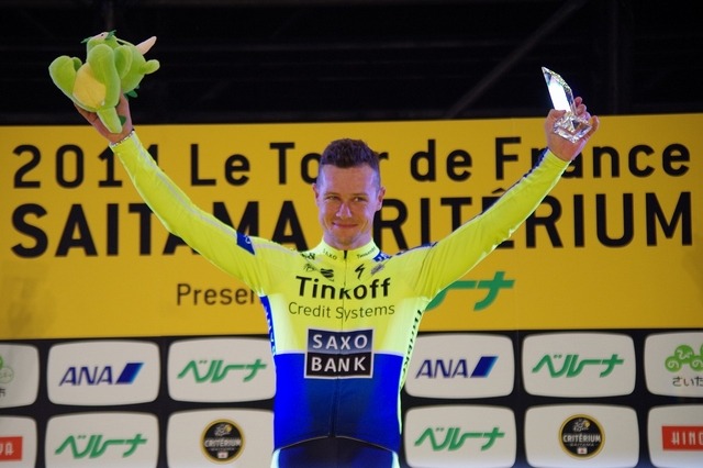 2014ツール・ド・フランスさいたまクリテリウム、ポイントレース1で優勝したニコラス・ロッシュ（ティンコフ・サクソ）