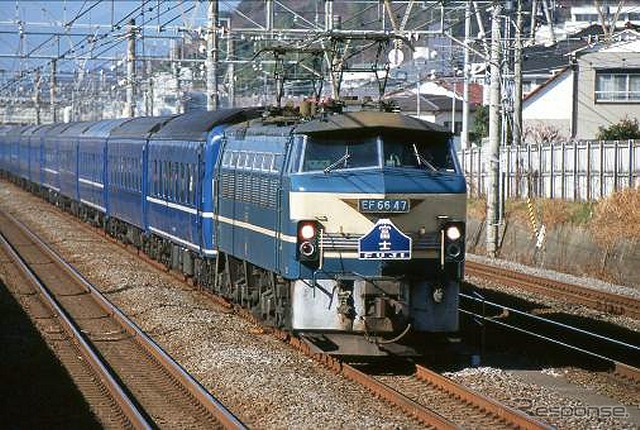 12月19日に東京～伊東間で復活運転が行われる寝台特急『富士』のイメージ。びゅうトラベルサービスは復活『富士』を利用したツアーを企画した。