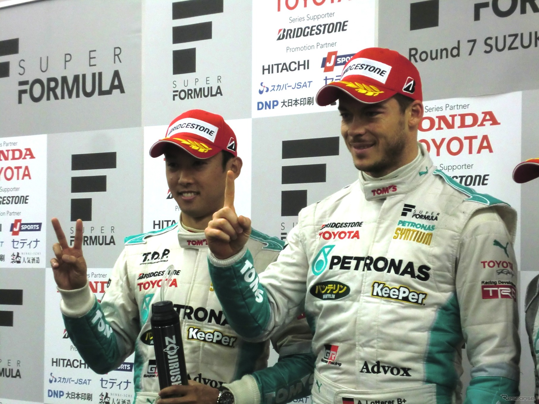 第1レースはロッテラー（右）、第2レースは中嶋一貴（左）がポールを獲得。