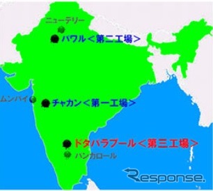 工場を新設したインド南部のバンガロール近郊ドタバラプール