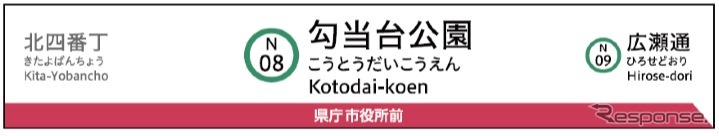 仙台市交通局は地下鉄に駅ナンバリングを導入すると発表。画像は駅ナンバーを表示した駅名標のイメージ