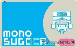 北九州モノレールのICカード「mono SUGOCA」のデザイン。2015年秋に導入される予定。