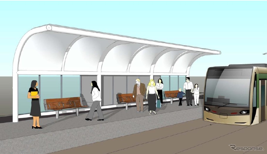 石津北停留場の完成イメージ。来年2月に開業する。