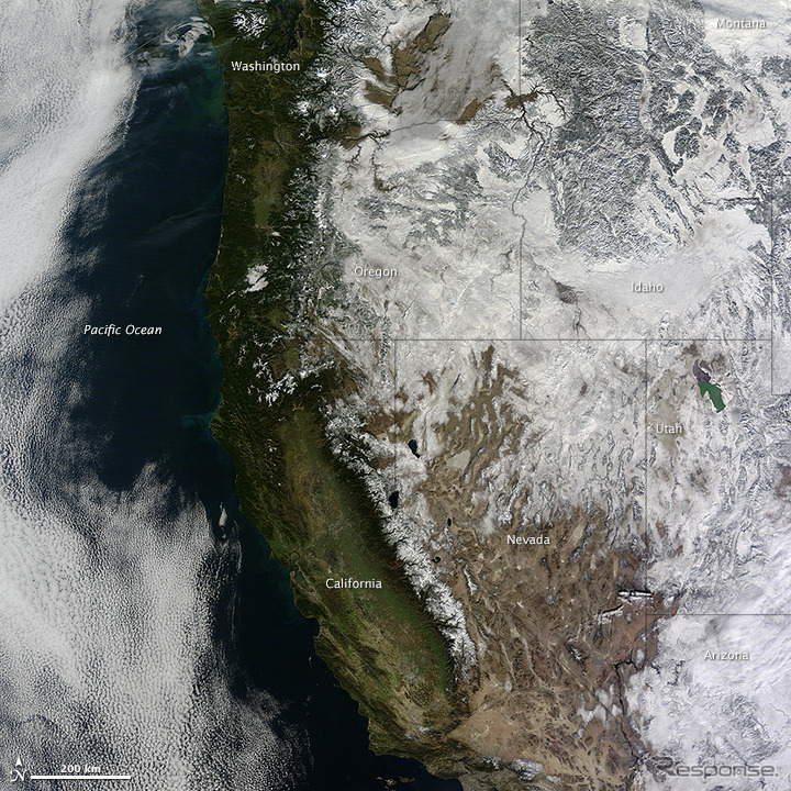 NASA、米西部の観測画像を公開…元日のグランドキャニオンは降雪を記録