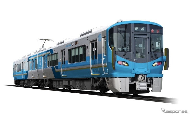 このほど決定したIRいしかわ鉄道の車両デザイン。「石川の伝統工芸を彩る五つの色」を使ってデザインする。