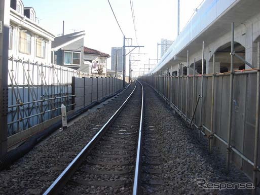 1月24日の終列車限りで使用を終了する仮上り線。31日のイベントでは仮上り線を歩く「ミニウォーキング」も行われる。