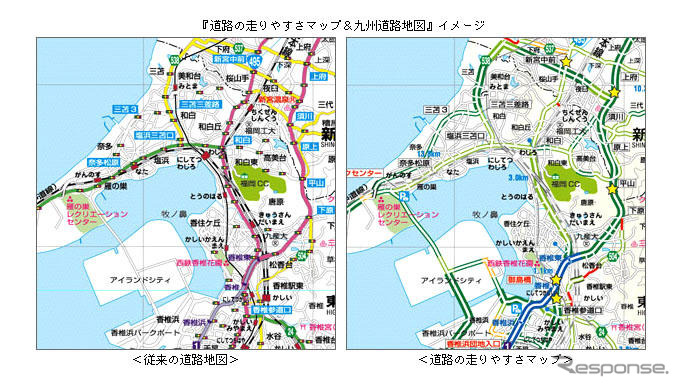 『道路の走りやすさマップ＆九州道路地図』ゼンリン