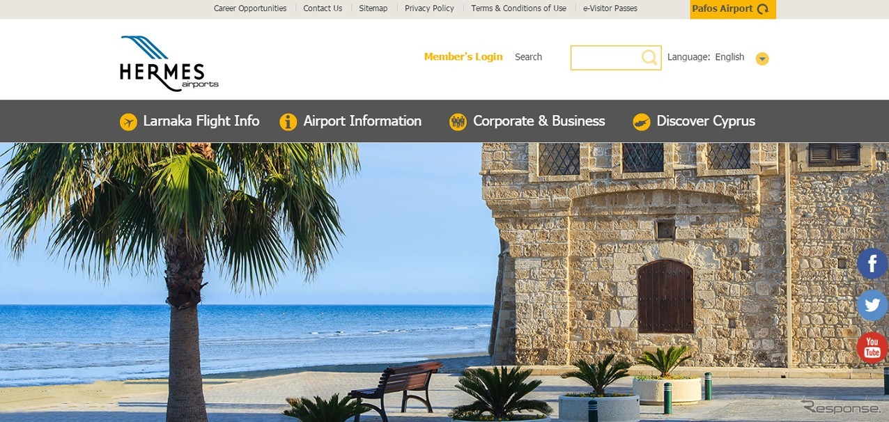 ラルナカ国際空港公式ウェブサイト
