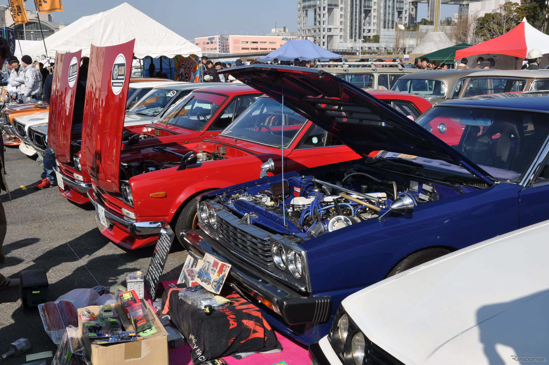 スカイライン勇士会（1971 2000GT-R、1971 2000GT、1980 2000GT-E）
