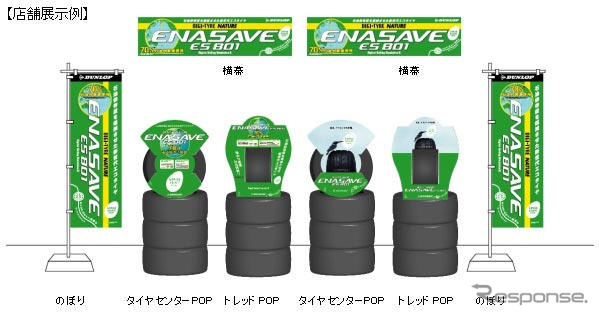 ダンロップ、店舗展示用ツールにリサイクル素材