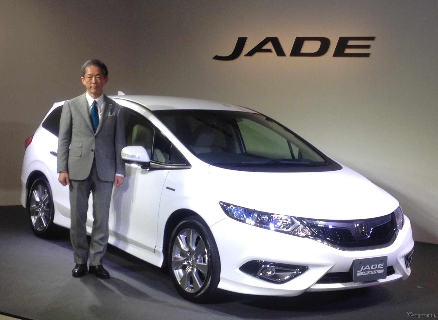 ホンダ 新型ジェイドの発表会見に出席した、峯川尚専務執行役員