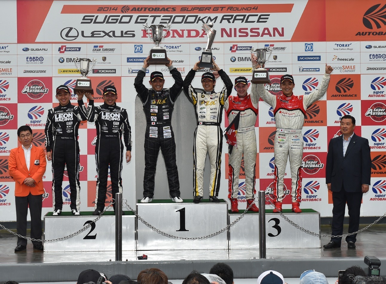 2014年のSUGO戦、ライアン&藤井は3位で表彰台に立った。