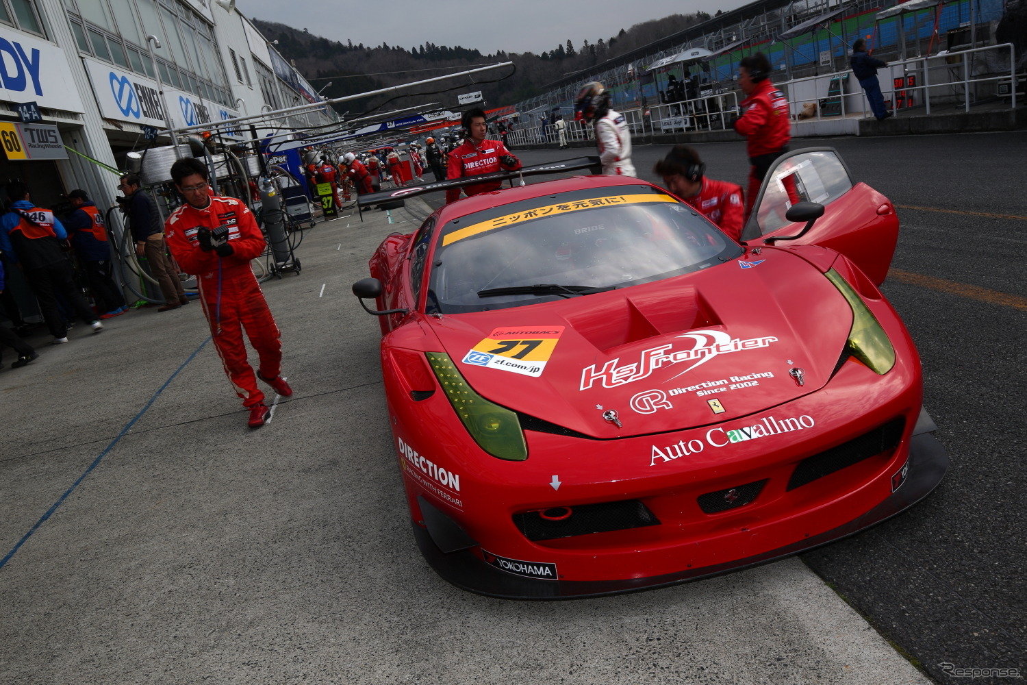 GT300クラスの#77 フェラーリ458 GT3。（SUPER GT 岡山テスト）