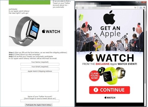 Apple Watchの不審サイトの例