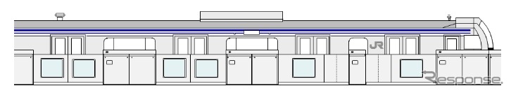 JR東日本は新小岩駅の総武快速線ホームに、ホームドアの設置を検討することを発表した。画像はホームドアの設置イメージ。