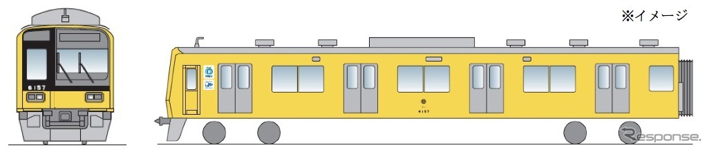 西武は4月18日から運行を始める「黄色い6000系」の詳細を発表。アルミ車体の6057編成が黄色いカラーリングとなり、2016年3月まで運行する予定