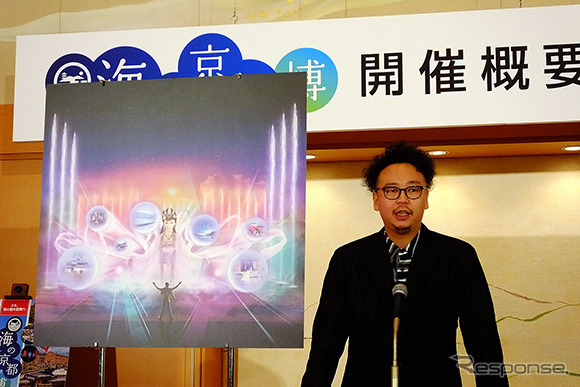 京都府民ホールで4月23日に開催された「海の京都博」開催概要共同記者会見。オープニングイベント脚本監督・谷田光晴氏