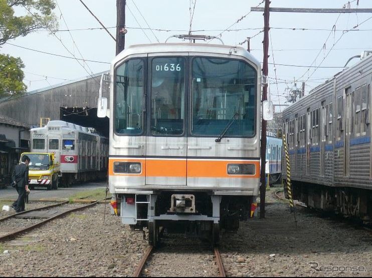 東京メトロから熊本電鉄に譲渡された01系。先頭車2両を改造し、今年3月から営業運行を開始した。