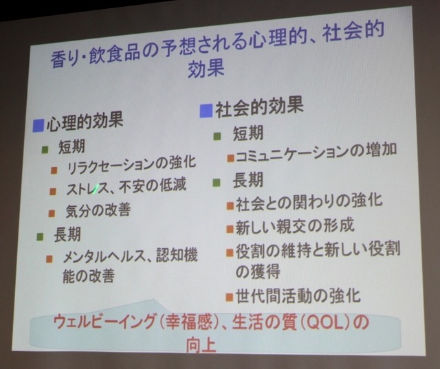 香り・飲食品に予想される心理的、社会的効果について（津田彰教授の講演資料）