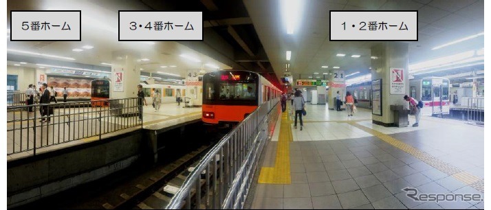 東上線の池袋駅構内。6月14日から発車メロディがベートーベンの「田園」などクラシック音楽に変更される。