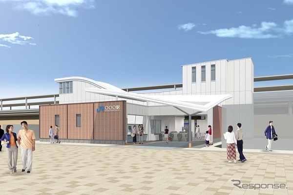 姫路市はJR神戸線御着～姫路間に設置される新駅の駅名アンケート結果を発表。「飛び立つ白鷺」をイメージしたデザイン（画像）で整備される計画になっており、アンケート結果でも「白鷺」が最も多かった。