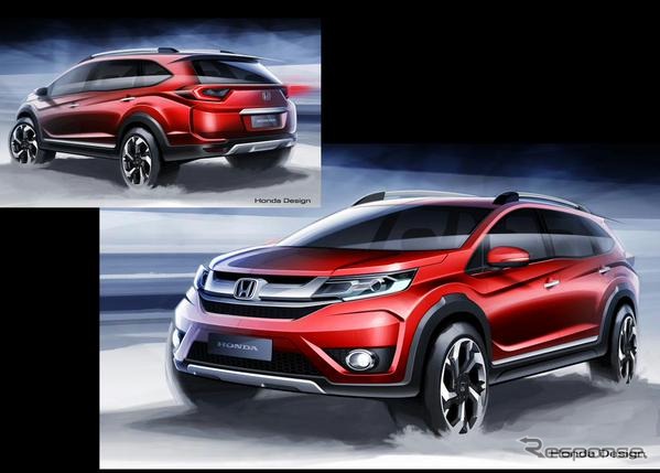 ホンダ BR-V プロトタイプの予告スケッチ