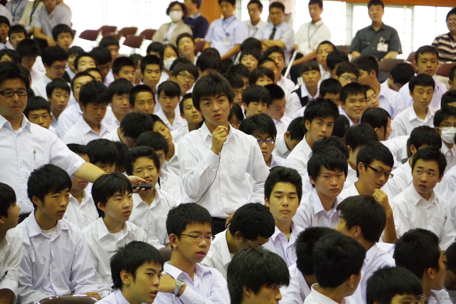 マツダ ロードスター 山本修弘主査が母校、高知県立高知工業高等学校で講演