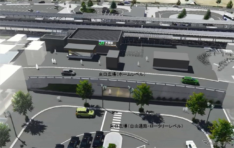 東口側から見た大甕駅のイメージ。
